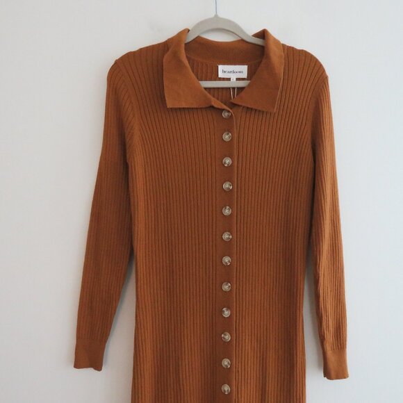 HEARTLOOM Dahlia Ribbed Knit Maxi Dress in Rust - Women's Size M NWT - Picture 4 of 16